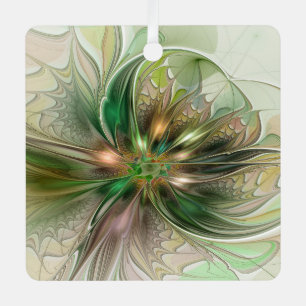 Kleurrijke Fantasie Moderne Abstracte Fractale Blo Metalen Ornament