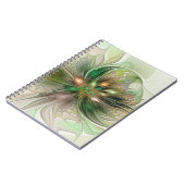 Kleurrijke Fantasie Moderne Abstracte Fractale Blo Notitieboek (Linkerzijde)