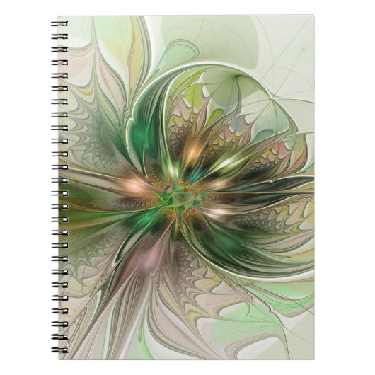 Kleurrijke Fantasie Moderne Abstracte Fractale Blo Notitieboek (Voorkant)