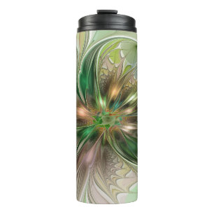 Kleurrijke Fantasie Moderne Abstracte Fractale Blo Thermosbeker