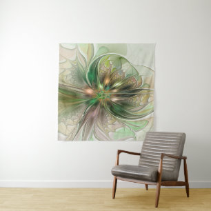 Kleurrijke Fantasie Moderne Abstracte Fractale Blo Wandkleed