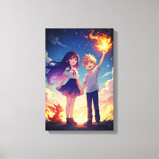 Kleurrijke Fantasie Muurkunst voor Kinderen Canvas Afdruk
