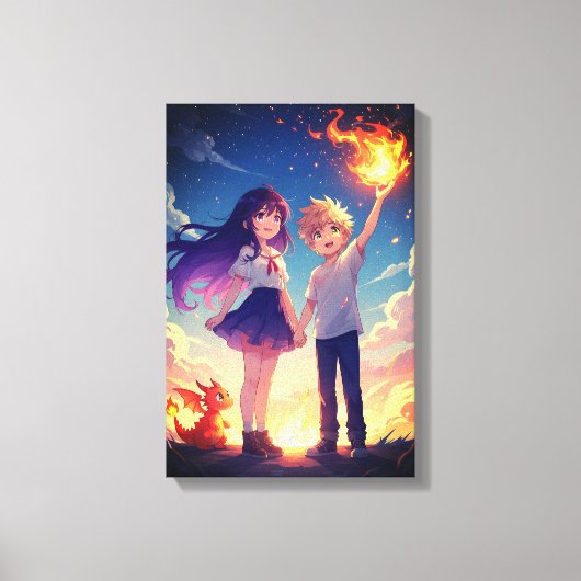 Kleurrijke Fantasie Muurkunst voor Kinderen Canvas Afdruk (Voorkant)