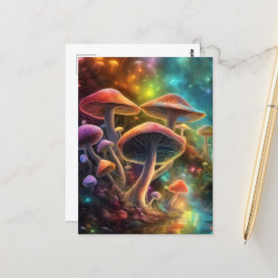 Kleurrijke Fantasie Paddenstoelen Briefkaart