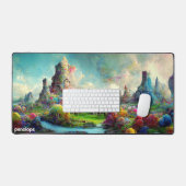 Kleurrijke fantasie panoramisch landschap monogram bureaumat (Keyboard & Muis)