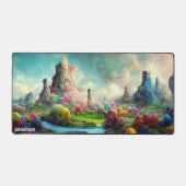 Kleurrijke fantasie panoramisch landschap monogram bureaumat (Voorkant)