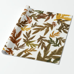 Kleurrijke Fantasievolle Herfst Bladeren Feestje o Cadeaupapier
