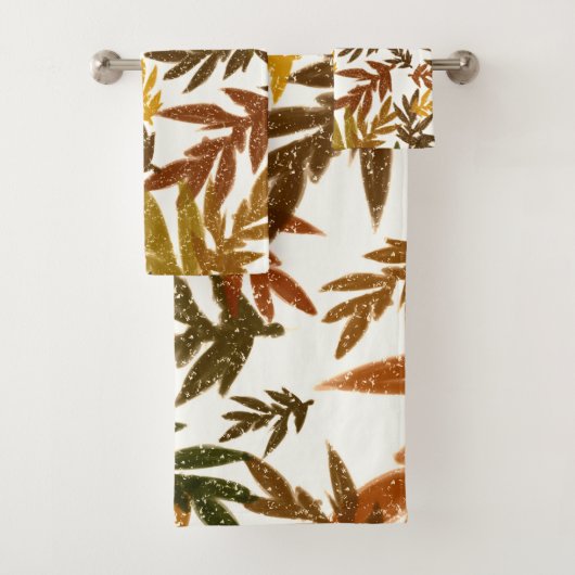 Kleurrijke Fantasievolle Herfst Roestige Bladeren Bad Handdoek (Insitu)