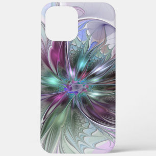 Kleurrijke Fantasy Abstract Modern Fractal Flower iPhone 12 Pro Max Hoesje