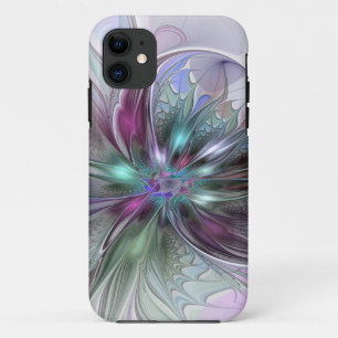 Kleurrijke Fantasy Abstract Modern Fractal Flower iPhone 11 Hoesje