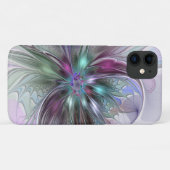 Kleurrijke Fantasy Abstract Modern Fractal Flower Case-Mate iPhone Case (Achterkant (horizontaal))