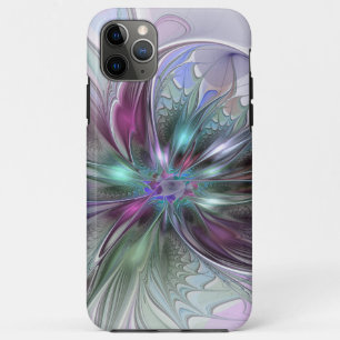 Kleurrijke Fantasy Abstract Modern Fractal Flower iPhone 11 Pro Max Hoesje
