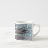 Kleurrijke Fantasy Abstract Modern Fractal Flower Espresso Kop (Rechts)