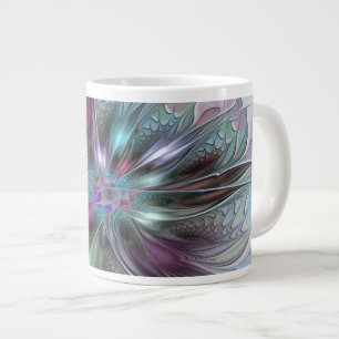 Kleurrijke Fantasy Abstract Modern Fractal Flower Extra Grote Beker