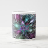 Kleurrijke Fantasy Abstract Modern Fractal Flower Extra Grote Beker (Voorkant)