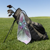 Kleurrijke Fantasy Abstract Modern Fractal Flower Golfhanddoek (Groen)