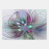 Kleurrijke Fantasy Abstract Modern Fractal Flower Inpakpapier Vel (Voorkant 2)