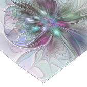 Kleurrijke Fantasy Abstract Modern Fractal Flower Korte Tafelloper (Hoek)