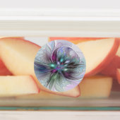 Kleurrijke Fantasy Abstract Modern Fractal Flower Labels (Aangebracht)