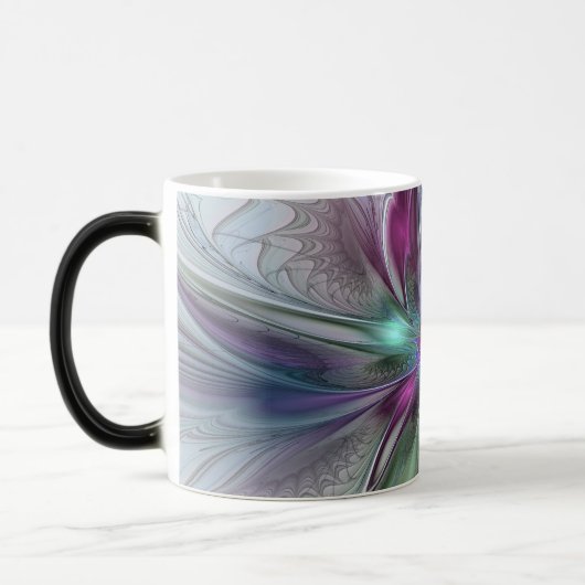 Kleurrijke Fantasy Abstract Modern Fractal Flower Magische Mok (Links)