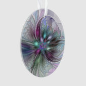 Kleurrijke Fantasy Abstract Modern Fractal Flower Ornament (voorkant)