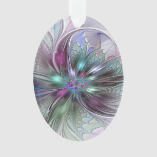 Kleurrijke Fantasy Abstract Modern Fractal Flower Ornament