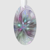 Kleurrijke Fantasy Abstract Modern Fractal Flower Ornament (voorkant)