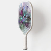 Kleurrijke Fantasy Abstract Modern Fractal Flower Pickleball Paddle (Links)