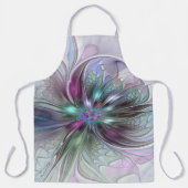 Kleurrijke Fantasy Abstract Modern Fractal Flower Schort (Voorkant)