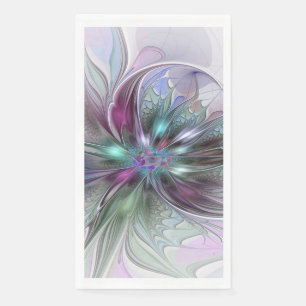 Kleurrijke Fantasy Abstract Modern Fractal Flower Servet