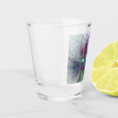 Kleurrijke Fantasy Abstract Modern Fractal Flower Shot Glas (Links)