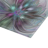 Kleurrijke Fantasy Abstract Modern Fractal Flower Snijplank (Hoek)