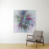 Kleurrijke Fantasy Abstract Modern Fractal Flower Wandkleed (In Situ (horizontaal))