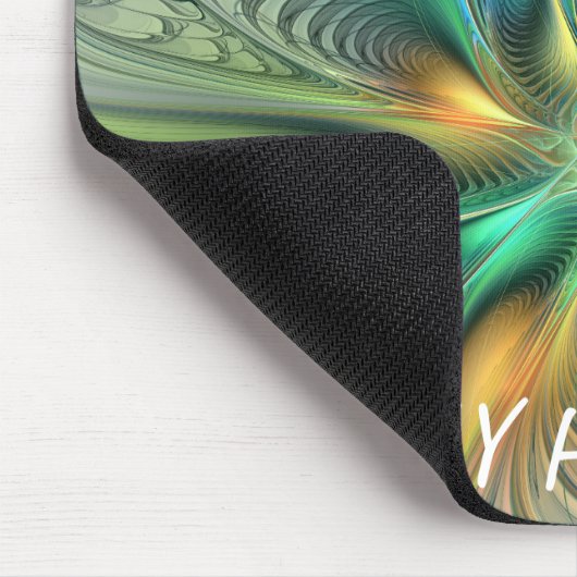 Kleurrijke Fantasy Abstracte Bloem Fractal Art Tek Muismat (Hoek)