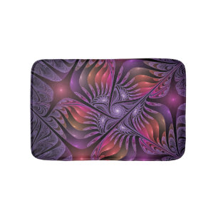 Kleurrijke Fantasy Abstracte Trippy Paarse Fractal Badmat