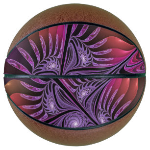 Kleurrijke Fantasy Abstracte Trippy Paarse Fractal Basketbal