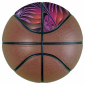 Kleurrijke Fantasy Abstracte Trippy Paarse Fractal Basketbal (Rechts)