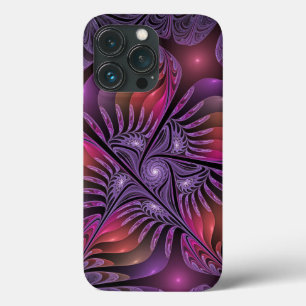 Kleurrijke Fantasy Abstracte Trippy Paarse Fractal iPhone 13 Pro Hoesje