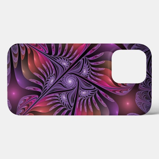 Kleurrijke Fantasy Abstracte Trippy Paarse Fractal Case-Mate iPhone Case (Achterkant (horizontaal))