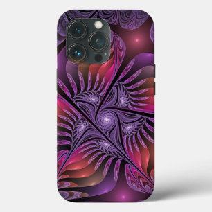 Kleurrijke Fantasy Abstracte Trippy Paarse Fractal iPhone 13 Pro Hoesje