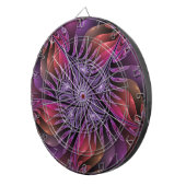 Kleurrijke Fantasy Abstracte Trippy Paarse Fractal Dartbord (Voorkant Rechts)