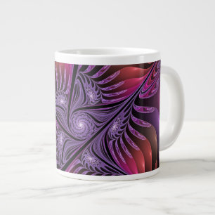 Kleurrijke Fantasy Abstracte Trippy Paarse Fractal Extra Grote Beker