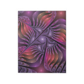 Kleurrijke Fantasy Abstracte Trippy Paarse Fractal Notitieblok (Gedraaid)