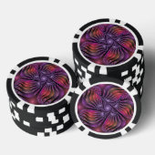 Kleurrijke Fantasy Abstracte Trippy Paarse Fractal Poker Chips (Opstapeling)