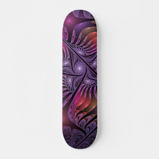 Kleurrijke Fantasy Abstracte Trippy Paarse Fractal Skateboard (Voorkant)