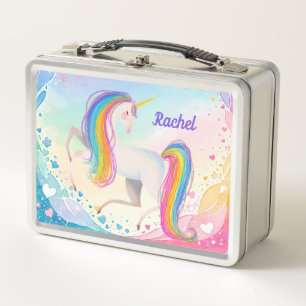 Kleurrijke Fantasy Eenhoorn Metalen Lunch Box