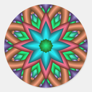 Kleurrijke Fantasy Flower sticker