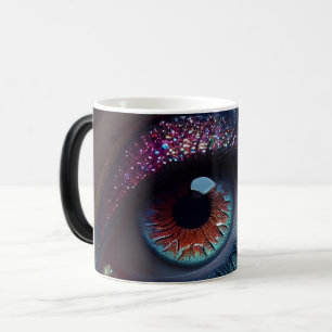 Kleurrijke Fantasy Glitter Eye Closeup Magische Mok