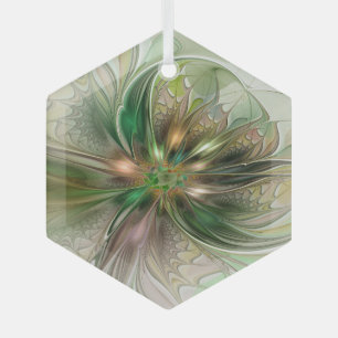 Kleurrijke Fantasy Modern Abstracte fractale venti Glas Ornament