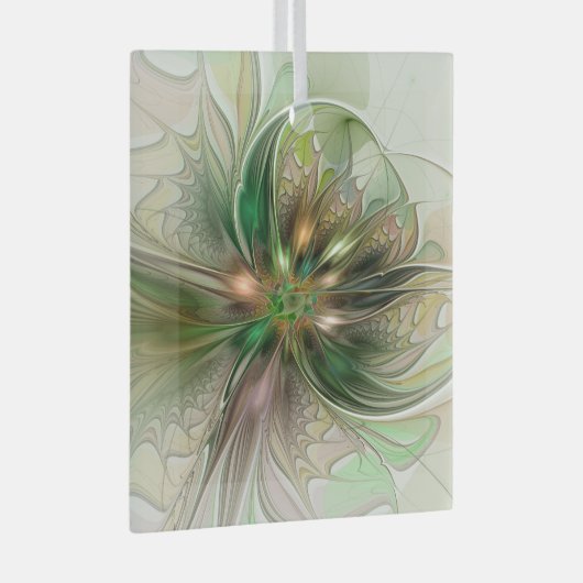 Kleurrijke Fantasy Modern Abstracte fractale venti Glas Ornament (Voorkant Rechts)